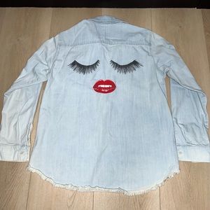 Lauren Moshi Chambray Oversized Button Down Size Medium